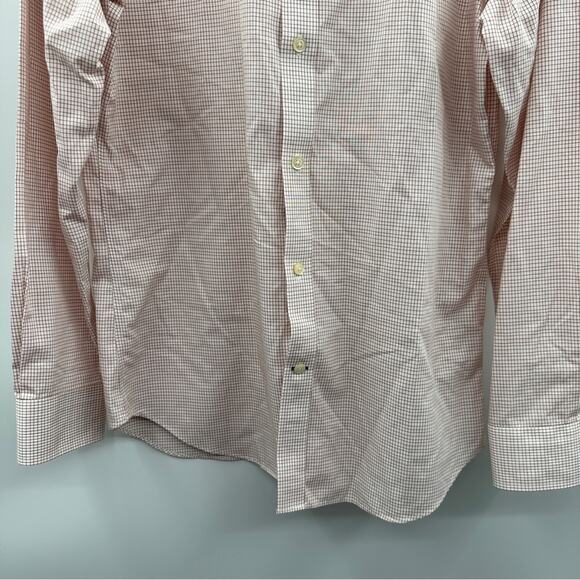 Banana Republic Slim Fit Tan & White Plaid Long Sleeve Button Down Shirt Size M - Picture 3 of 8